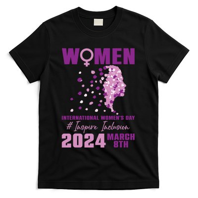 International Women Day 2024 Floral Woman Girl Silhouette T-Shirt
