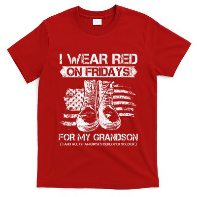I Wear Red On Fridays For My Grandson Proud US Military Gift T-Shirt