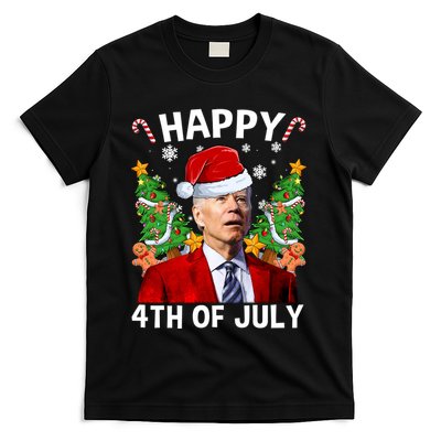 Joe Biden Christmas Santa Hat Merry 4th Of July Ugly Christmas Sweater T-Shirt