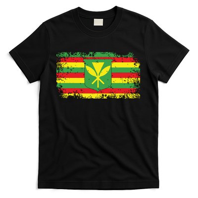 Kanaka Maoli Hawaiian Flag Pride Distressed Sovereign Gifts T-Shirt