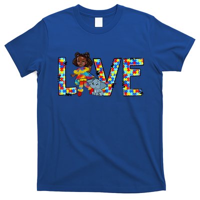 Love Autism Awareness African Black Girl Kid Toddler Melanin Long Sleeve T-Shirt