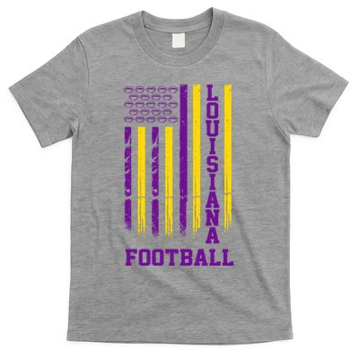 Louisiana Football Fan American Flag T-Shirt