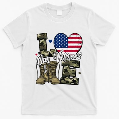 Love Heart Our Veterans Support Veterans T-Shirt