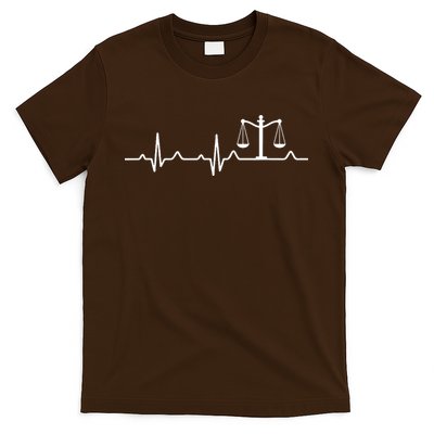 Lawyer Law School Gift Balance Heartbeat Attorney T-Shirt