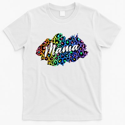 Mama Neon Leopard Print Cute Gift T-Shirt