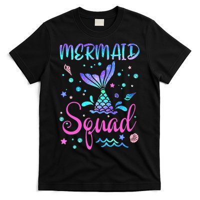 Mermaid Squad Of The Birthday Mermaid Tail Family Matching T-Shirt