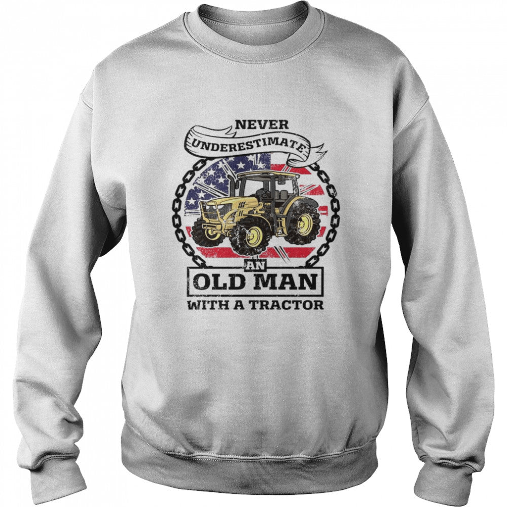 Never underestimate an old man with a tractor t-shirts