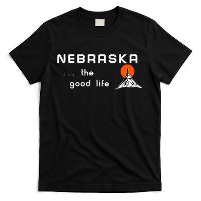 Nebraska The Good Life Vintage Road Sign T-Shirt