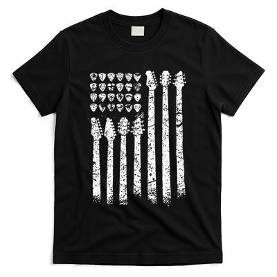 Patriotic AMERICAN FLAG Guitar Guitarist Gift Musician T-Shirt