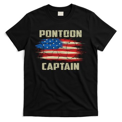 Pontoon Captain American Flag Pontooning Pontoon Boating T-Shirt