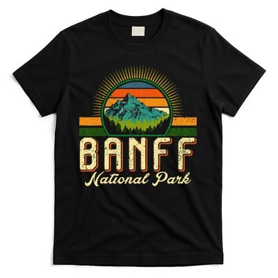 Retro Banff National Park Moutains Camping Hiking Outdoor T-Shirt