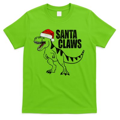 Santa Claws Dinosaur Christmas T-Shirt