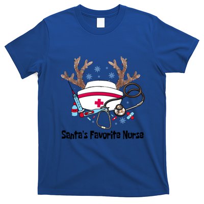 SantaS Favorite Nurse Life Christmas Reindeer Xmas Scrub Gift T-Shirt