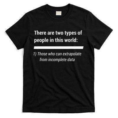 There Are Two Types Of People Extrapolate Incomplete Data T-Shirt