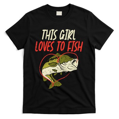 This Girl Loves To Fish Bass Fishing Family Matching Gift T-Shirt