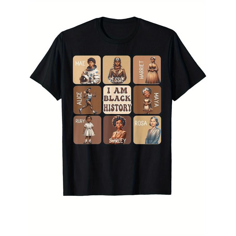 I Am Black History Month Black Women Leader Black Girl Power T-Shirt Cotton Fun Design DIYMen's Soft Summer and winter breathable comfortable casual sports Halloween and Christmas gifts