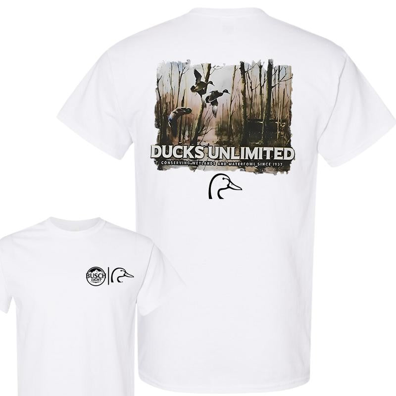 Busch Light Ducks Unlimited T-Shirt, Double Sides T-Shirt, Full Color, For Men, For Women