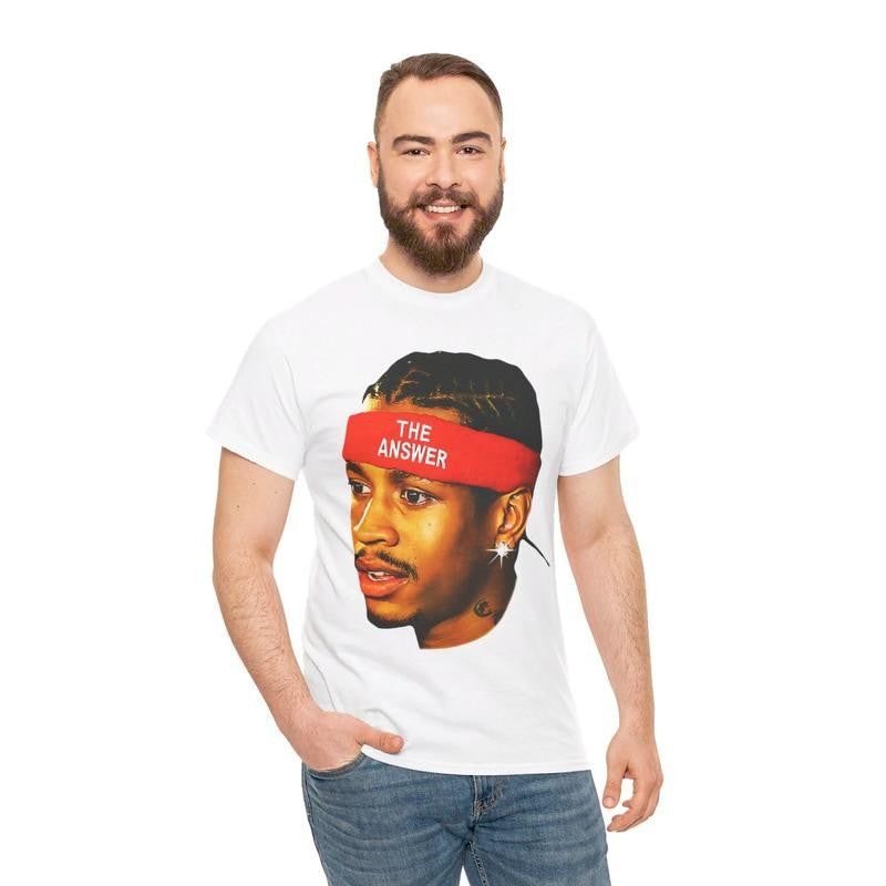 Allen Iverson Retro Vintage 90s Styled Graphic T-Shirt Ball Fan Basketball Legend Tee Casual Classic Cotton Menswear Top Tshirt Streetwear Comfy Day Oversized