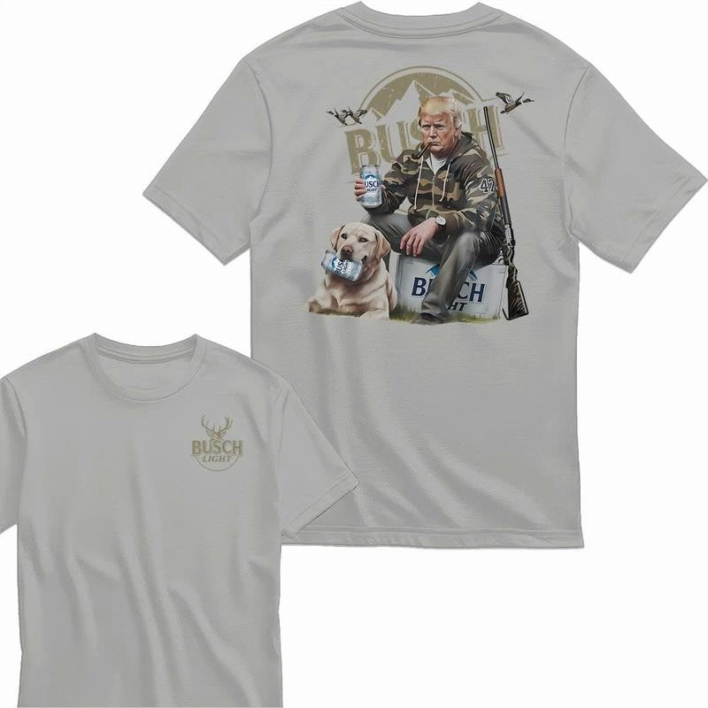 [Sale Up To 60%] Trum Hunting and Drinking Beer Hoodie/ T-Shirt/ Sweatshirt, Old School Camo, Maga 2024, Busch Light Hoodie, Gift For Him, For Fan