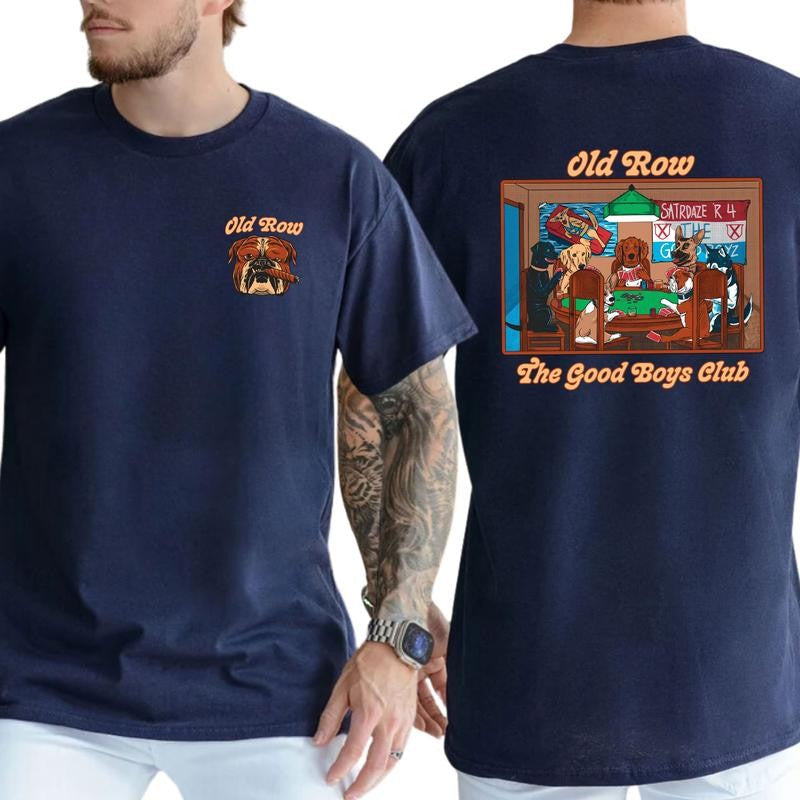 Old Row The Good Boys Dogs Club T-Shirt, Casual Menswear, Classic Cotton Top, Soft Fabric Shortsleeve Shirt