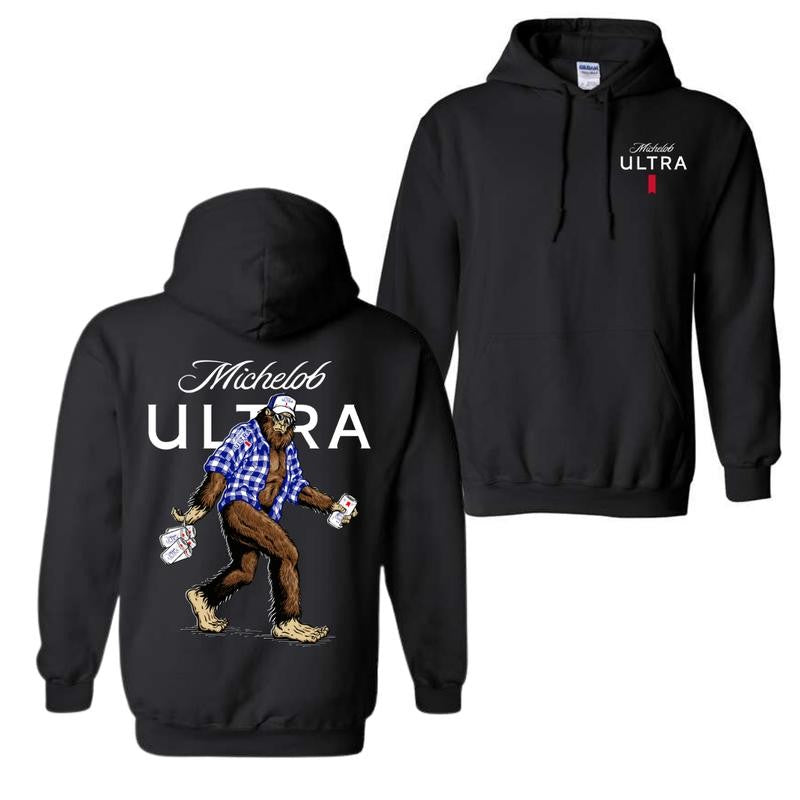 Michelob Ultra Bigfoot Hoodie - Embrace the Legendary Outdoors with a Fun Bigfoot Design, Perfect for Beer Lovers and Adventure Seekers, Unisex