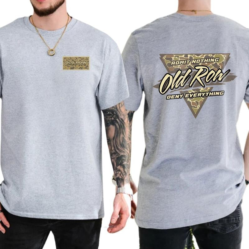 Old Row T-Shirt, Men's Old Row Camo Retro Triangle Shirt, Casual Menswear, Classic Cotton Top, Soft Fabric Shortsleeve Shirt