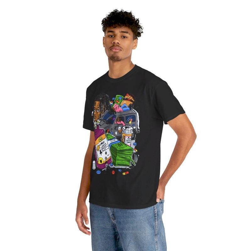 Lucki Rapper Y2k 90s Hip-Hop Vibes Heavy Cotton Graphic T-Shirt Tshirt Shirt HipHop Rap Tee Casual Menswear Retro Top Vintage Comfy