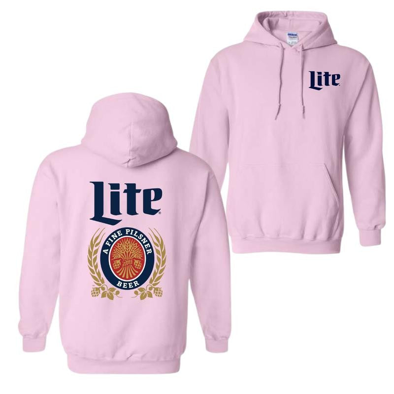 Miller Lite Hoodie, Miller Lite Label 2-Sided Hoodie, Unisex Hoodie Classic, Graphic Tees For Women And Men, Gifts For All