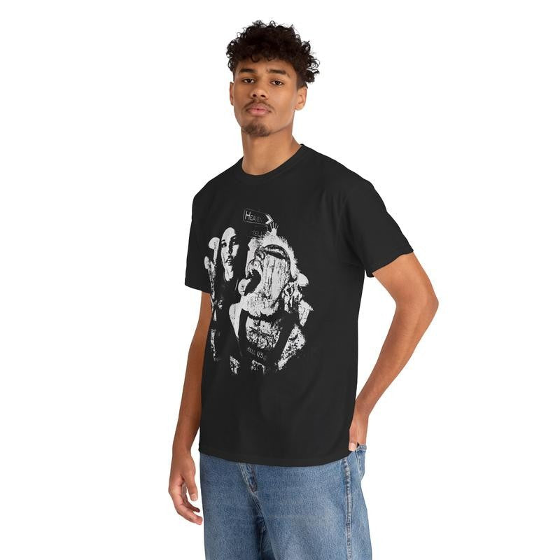 Emo Gothic Y2k 90s Hip-Hop Vibes Heavy Cotton Graphic T-Shirt Tshirt Shirt HipHop Rap Tee Casual Classic Menswear Retro Top Comfy Vintage Smooth Streetwear Shortsleeve Crewneck