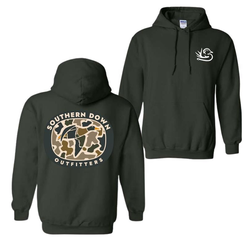 Southern Down Outfitters Camo Shirt , Duck Hunting Southern Down Hoodie, Outdoor enthusiast gift, For southern style enthusiasts, Unisex fit