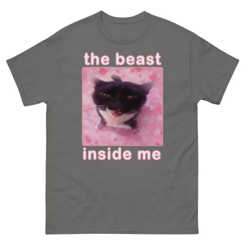 The beast inside me Funny Cat Meme T-shirt Gift for Woman, Dank Memes Tee Shirt