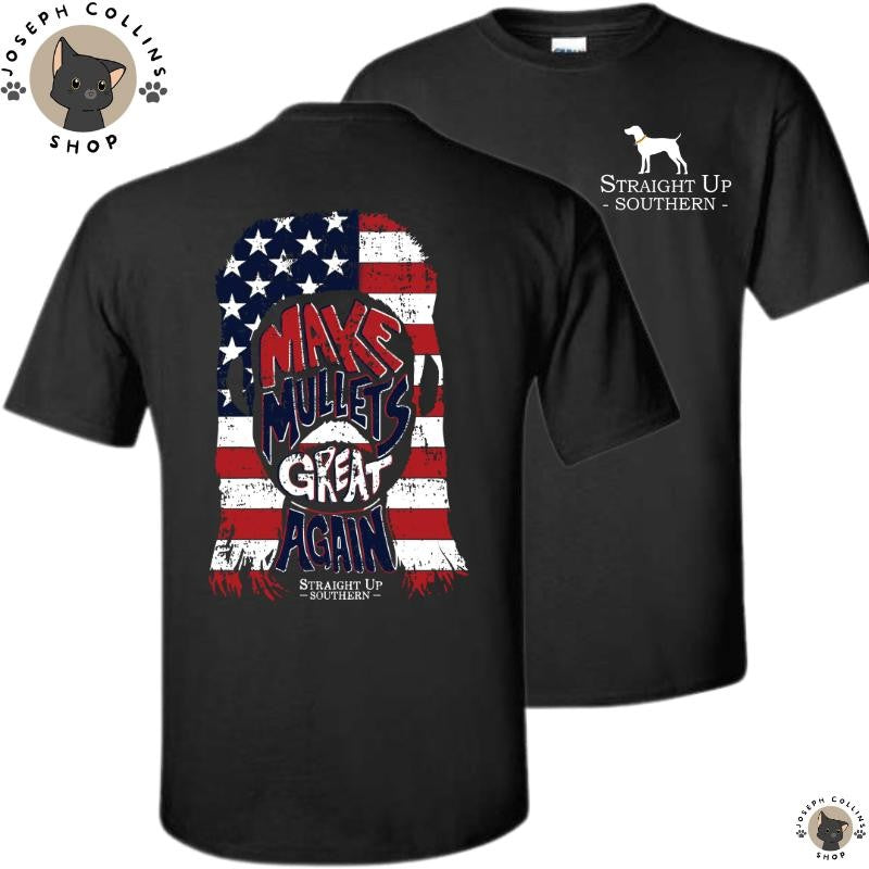 Straight Up Southern-Make Mullets Great T-shirt - Summer Outfits, Regular Fit Short Sleeve Crew Neck T-Shirt for Men, Casual Comfy Knitting Top for Summer