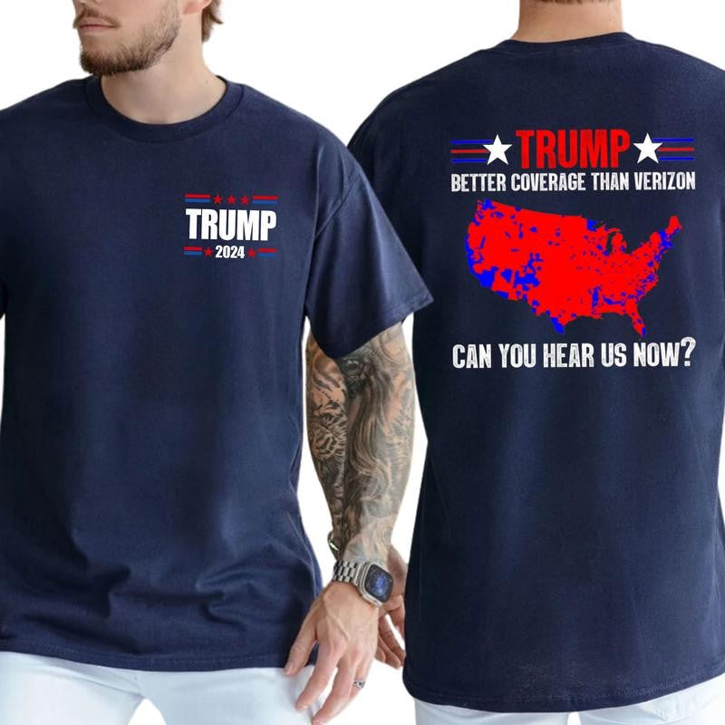 Trump Shirt, Trump Better Coverage Politics T-Shirt, Classic Cotton Top, Soft Fabric Shortsleeve Shirt