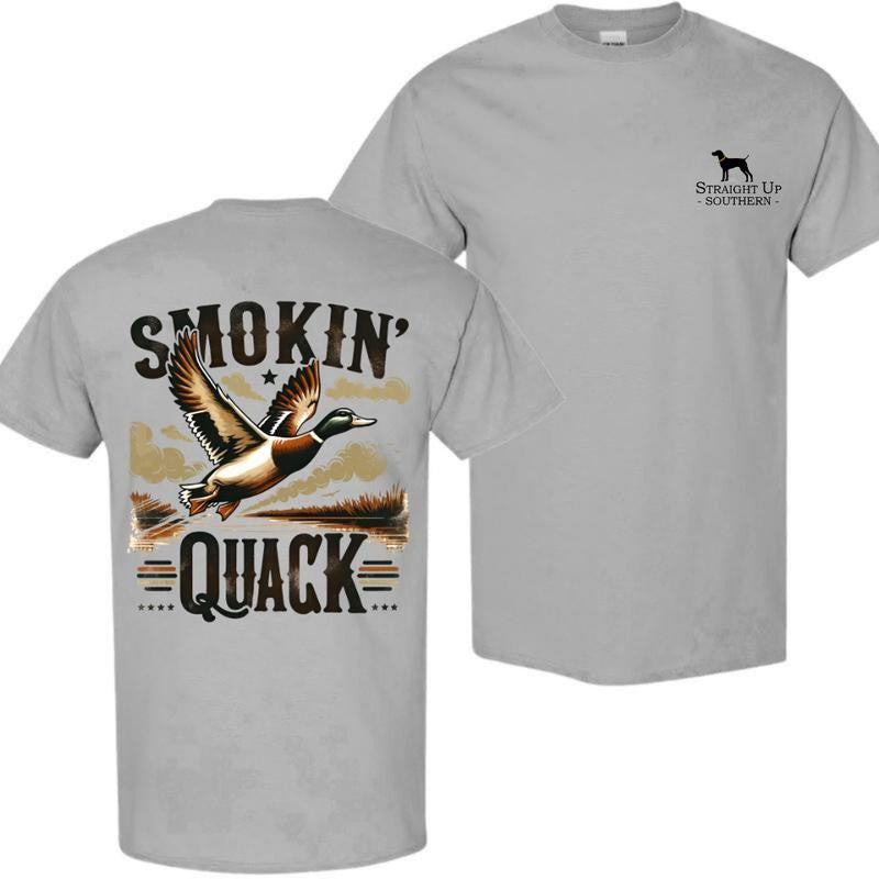 Smokin Quack T-Shirt- Hunting T-Shirt - Summer Outfits, Regular Fit Short Sleeve Crew Neck T-Shirt for Men, Casual Comfy Knitting Top for Summer
