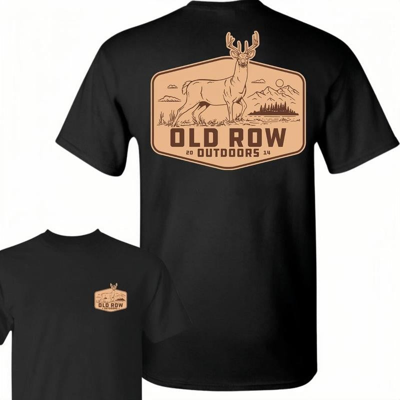 Graphic Outdoors Deer Cotton T-Shirt, ORow Deer Hunting Unisex Shirt, Summer Hunter Tee, For Men, For Women