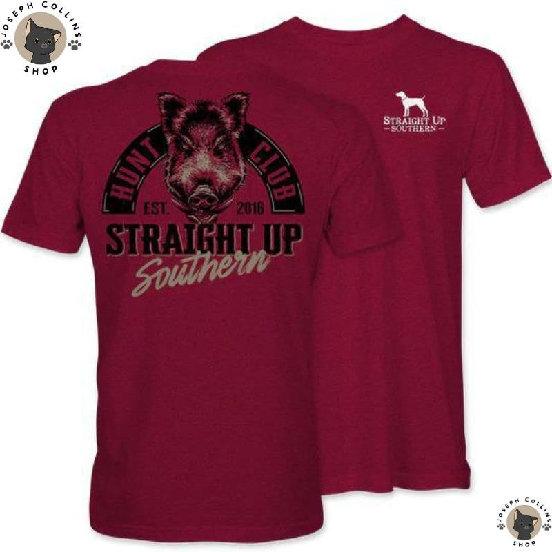 Wild Boar - Men's Short Sleeve T-Shirt - by Straight Up Southern - Summer Outfits, Regular Fit Short Sleeve Crew Neck T-Shirt for Men, Casual Comfy Knitting Top for Summer
