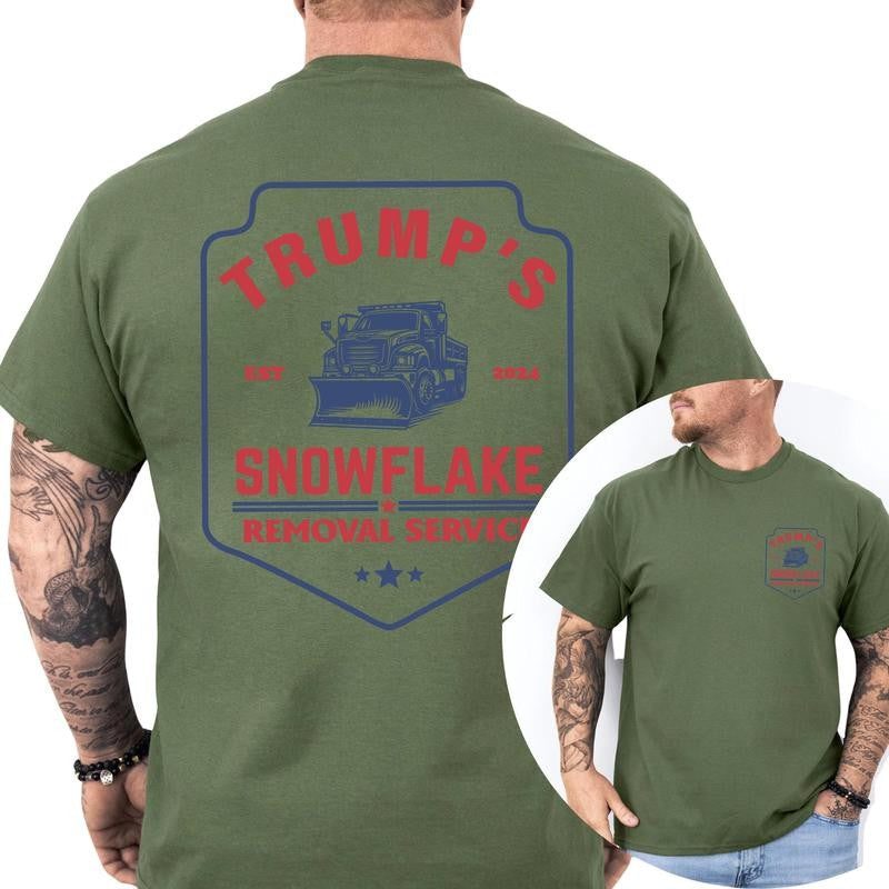 Trump T-shirt, Trumps EST 2024 Snowflake Removal Service Shirt, Full Color, For Men ,Gift For men, Casual.