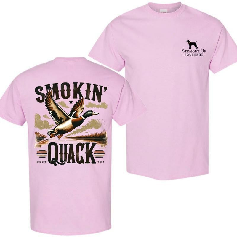 Smokin Quack T-Shirt- Hunting T-Shirt - Summer Outfits, Regular Fit Short Sleeve Crew Neck T-Shirt for Men, Casual Comfy Knitting Top for Summer