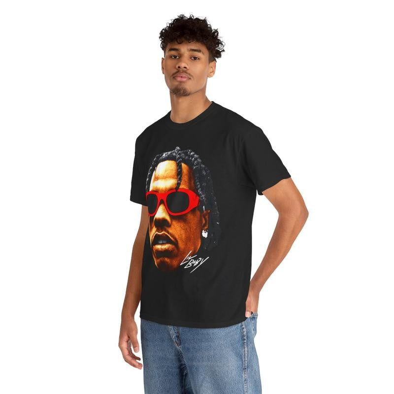 Lil Baby Vintage Rap Tee, Hip Hop Graphic Print T-Shirt, Merch T Shirt Lil Baby Oversized Casual Tee Shirt, 100% Heavy Cotton Shirt Classic Fabric Menswear Top Streetwear