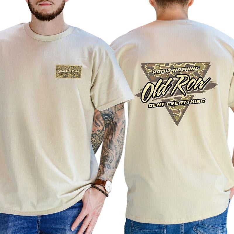 Old Row T-Shirt, Men's Old Row Camo Retro Triangle Shirt, Casual Menswear, Classic Cotton Top, Soft Fabric Shortsleeve Shirt