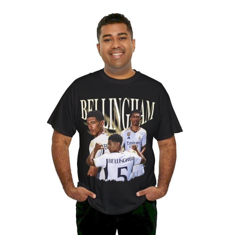 Soccer Fan Jude Bellingham Classic Comfort Heavy Cotton Tee Casual Menswear Top Graphics Smooth Underwear Man Tshirt Streetwear Crewneck Shortsleeve Soft T-Shirt