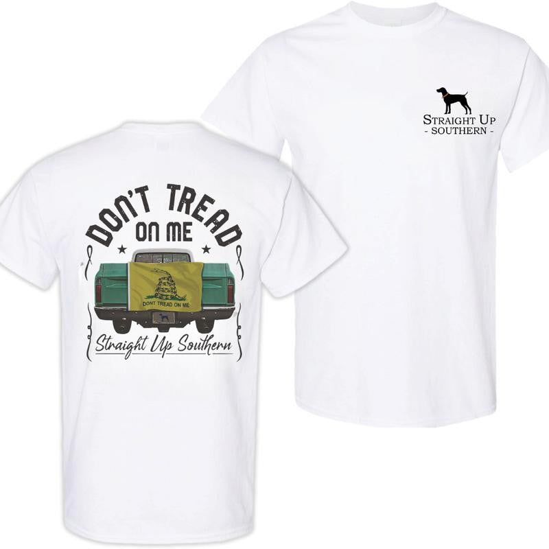 Tread Truck Flag T-Shirt - Summer Outfits, Regular Fit Short Sleeve Crew Neck T-Shirt for Men, Casual Comfy Knitting Top for Summer
