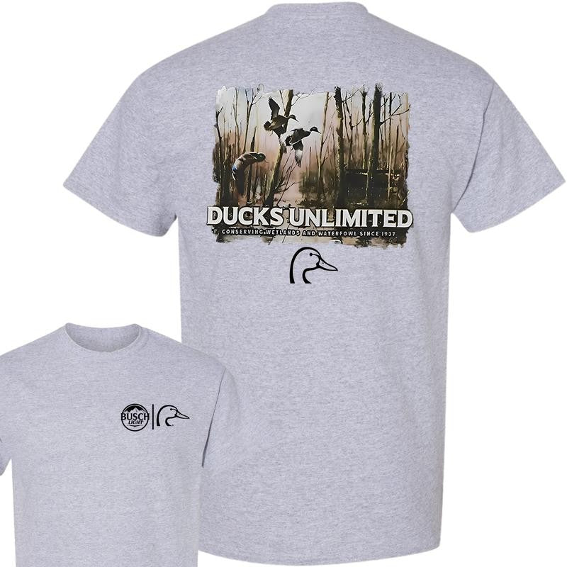 Busch Light Ducks Unlimited T-Shirt, Double Sides T-Shirt, Full Color, For Men, For Women