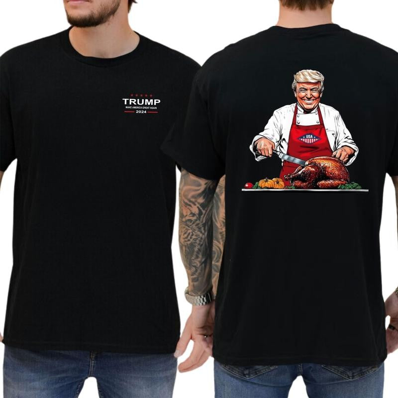 Trump Thanksgiving Turkey T-shirt, Trump Shirt, Republican Gift, Classic Cotton Top, Soft Fabric Shortsleeve Shirt