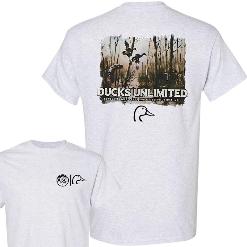 Busch Light Ducks Unlimited T-Shirt, Double Sides T-Shirt, Full Color, For Men, For Women