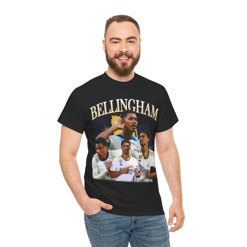 Jude Bellingham Classic Comfort Heavy Cotton Tee Casual Menswear Top Graphics Underwear Man Tshirt Streetwear Shortsleeve T-Shirt