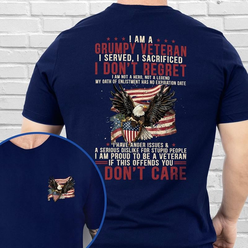 Patriotic American Veteran T-Shirt TPT1897TS - Men's Basic Letter Print Crew Neck Tee, Short Sleeve T-shirt, Summer Clothes, Birthday Gifts For Men Menswear Top
