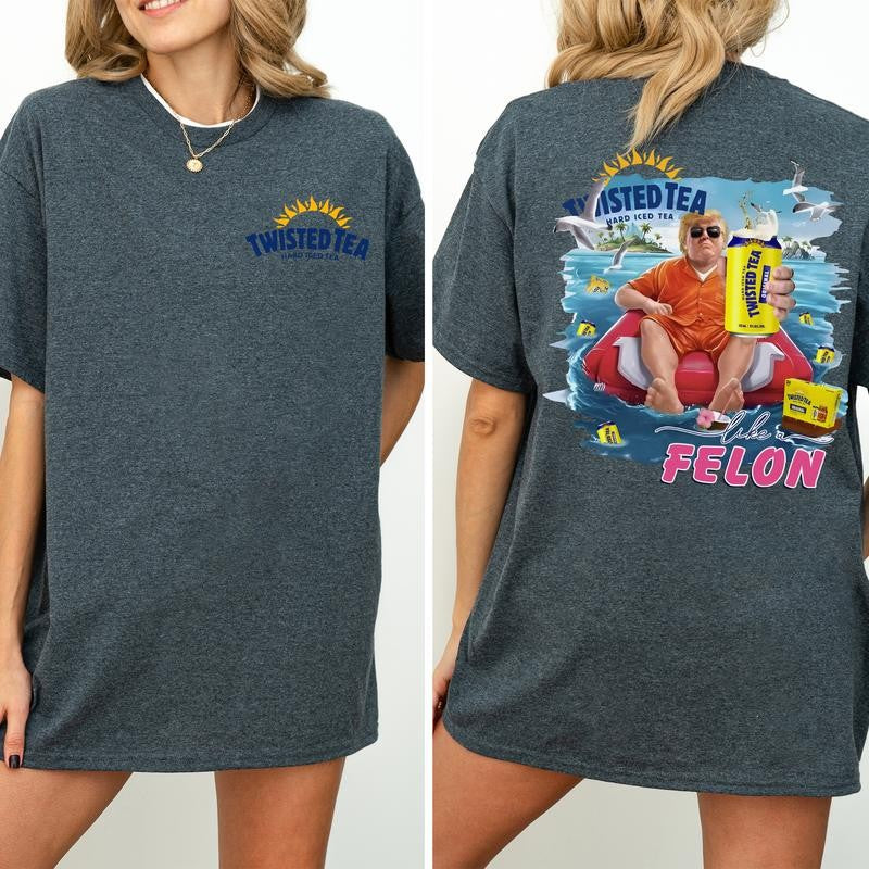 Twisted Tea Beach Graphic Shirt, Funny Summer Beach T-shirt, Summer Vacation Tshirt, Drink Shirt, Comfort Clothing, Cotton Fabric Tshirt, Printed Women's Top, Casual Womenswear