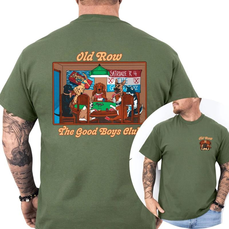 Old Row The Good Boys Dogs Club T-Shirt, Casual Menswear, Classic Cotton Top, Soft Fabric Shortsleeve Shirt