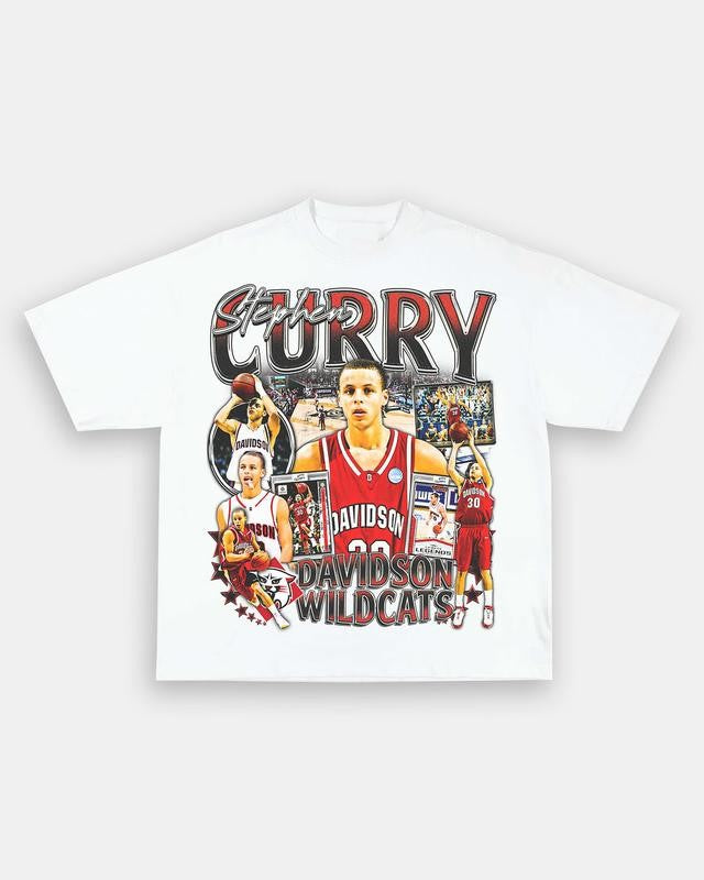 STEPHEN CURRY - DAVIDSON TEE Print Short Sleeve T-Shirt Menswear Stylish Basketball Top Man Tshirt Streetwear Shortsleeve Tropical halloween t-shirt